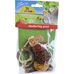 JR Farm JR Farm grote parkiet & papegaai natuurlijke smulketting groot, 100 gram. 11744