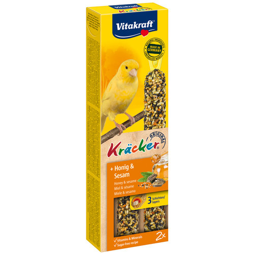 Vitakraft Vitakraft honing/sesam-kräcker kanarie, 2in1.