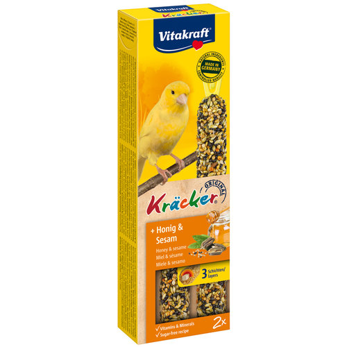 Vitakraft Vitakraft honing/sesam-kräcker kanarie, 2in1.
