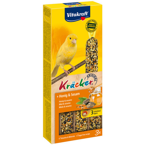 Vitakraft Vitakraft honing/sesam-kräcker kanarie, 3in1.