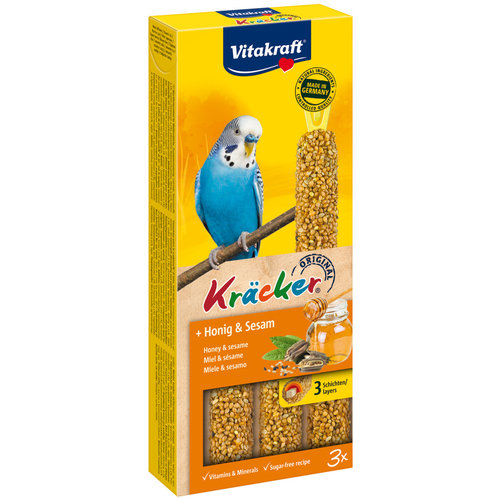 Vitakraft Vitakraft honing/sesam-kräcker parkiet, 3in1.