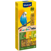 Vitakraft Vitakraft Trio Mix kruiden/paprika-sesam/banaan-kiwi/citruskräcker parkiet, 3in1.