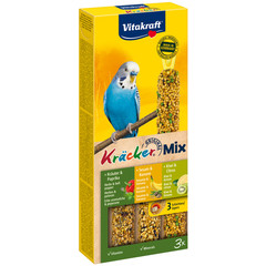 Vitakraft Vitakraft Trio Mix kruiden/paprika-sesam/banaan-kiwi/citruskräcker parkiet, 3in1.