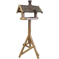 Voederhuis bruin stulp met tenen dak.