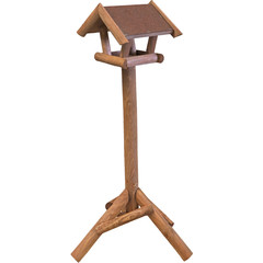 Voederhuis bruin mini met dakleer dak.