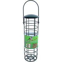 Metalen mezenbolhouder groen, 23x Ø 9 cm.