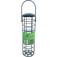 Metalen mezenbolhouder groen, 23x Ø 9 cm.