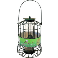 Boon voederautomaat metaal voor kleine vogels groen, 24x Ø 17 cm.