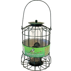 Boon voederautomaat metaal voor kleine vogels groen, 24x Ø 17 cm.