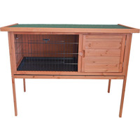 Boon konijnenhok bouwpakket met opklapbaar dak, bruin 117x61x92 cm.