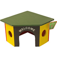 Boon knaagdierhuis hoekmodel hout gekleurd S, 18 cm.