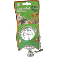 Boon hooi- of groenvoerbal metaal met bel chroom, 8 cm.