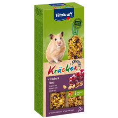 Vitakraft Vitakraft knaagdier druif/noot-kräcker hamster, 2in1.