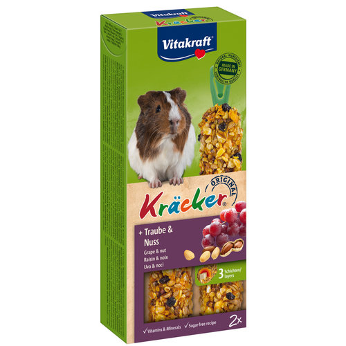 Vitakraft Vitakraft knaagdier druif/noot-kräcker cavia, 2in1.