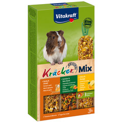 Vitakraft Vitakraft knaagdier Mix honing/spelt- groente/biet-citrus/sinaasappel-kräcker cavia, 3in1.