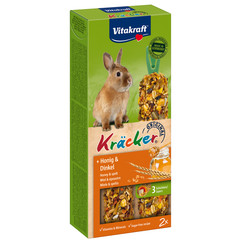 Vitakraft Vitakraft knaagdier honing/spelt-kräcker dwergkonijn, 2in1.