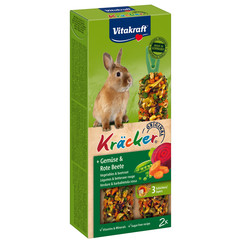 Vitakraft Vitakraft knaagdier groente/biet-kräcker dwergkonijn, 2in1.