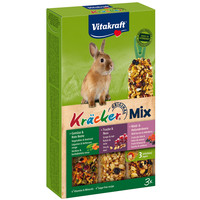 Vitakraft Vitakraft knaagdier Mix groente/biet-druif/noot-bosbes/vlierbes-kräcker dwergkonijn, 3in1.