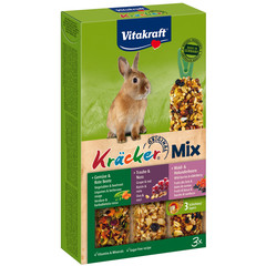 Vitakraft Vitakraft knaagdier Mix groente/biet-druif/noot-bosbes/vlierbes-kräcker dwergkonijn, 3in1.