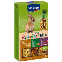 Vitakraft Vitakraft knaagdier Mix druif/noot-groente/biet-popcorn/honing-kräcker dwergkonijn, 3in1.