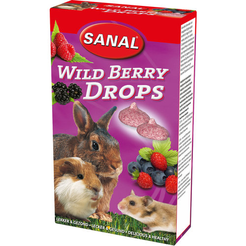Sanal Sanal knaagdier wild berry drops, 45 gram.