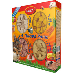 Sanal Sanal knaagdier 4-pak drops, yoghurt, carrot, aardbei en tropical drops.