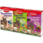 Sanal Sanal knaagdier 3 pak, yoghurt, carrot, wild berry drops.