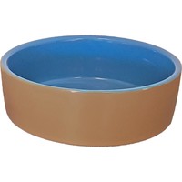 Hondeneetbak steen beige/blauw, 22,5 cm.
