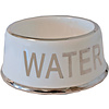 Hondenwaterbak wit/zilver ”WATER”, 18 cm.