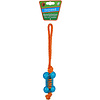 Boon hondenspeelgoed bot met touw drijvend blauw/oranje, 36 cm.