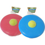 Boon hondenspeelgoed drijvend frisbee met tennisbal assorti, Ø 20 cm.