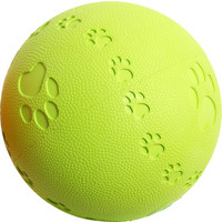 Boon hondenspeelgoed rubber bal pawprint met geluid, 11 cm.