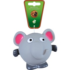 Boon hondenspeelgoed vinyl bal met piep olifant, 12.5 cm.