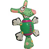 Boon hondenspeelgoed TPR rugbybal groen met nylon hond.