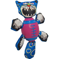 Boon hondenspeelgoed TPR rugbybal roze met nylon kat.