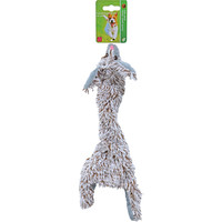 Boon hondenspeelgoed konijn plat met piep pluche grijs, 35 cm.