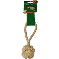 Boon hondenspeelgoed natural touwbal met koord, 19 cm.