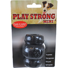 Play en Dental Strong Play Strong hondenspeelgoed rubber mini chew 7 cm, zwart.