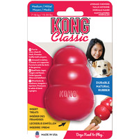 Kong Kong hond Classic rubber medium, rood.
