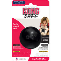 Kong Kong hond Extreme rubber Ball zwart, medium.