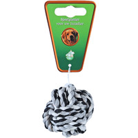 Boon hondenspeelgoed touwbal katoen zwart/wit, 5 cm.