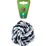 Boon hondenspeelgoed touwbal katoen zwart/wit, 10 cm.