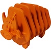 Boon hondenspeelgoed snack toy rubber koe oranje, 8 cm.