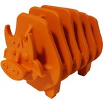 Boon hondenspeelgoed snack toy rubber koe oranje, 8 cm.