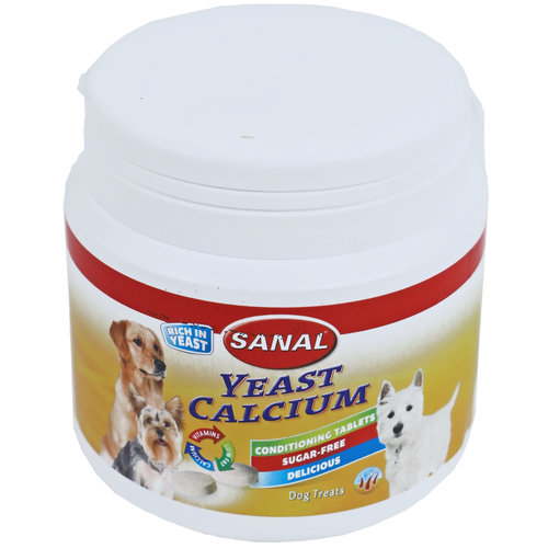Sanal Sanal hond yeast calcium, 350 gram in pot.