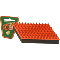 Boon massageborstel rubber oranje/zwart, 13 cm.