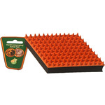 Boon massageborstel rubber oranje/zwart, 15 cm.