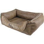 Napzzz Nap'zzz divan leatherlook duo donkerbruin/bruin, 80x60 cm.