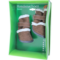 Boony doos à 2 hondenschoen 'Trendy' bruin met bont, XL.