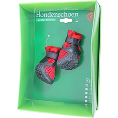 Boony doos à 2 hondenwaterschoen rood/zwart, XS.
